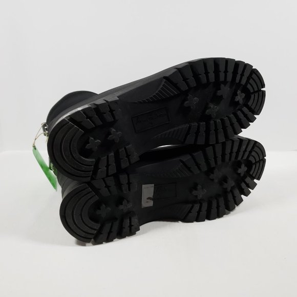 Sam Edelman Louisa Mixed Media Waterproof Rain Boot - Black 9M - Picture 4 of 5